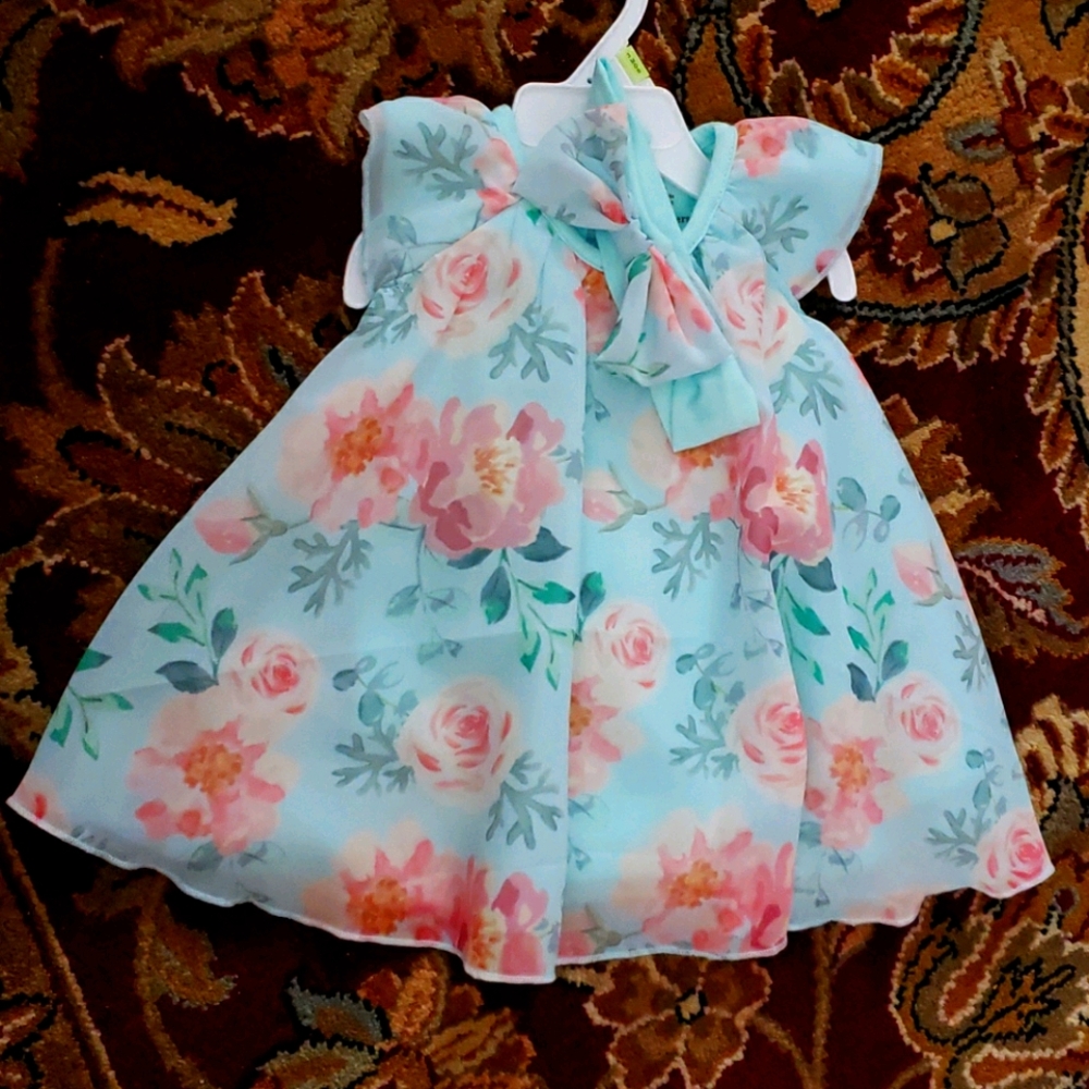 Floral baby dress with head band